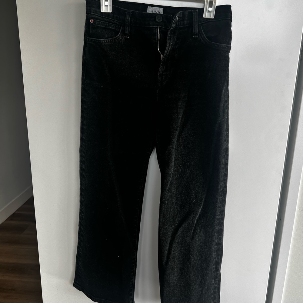 Hudson Washed Black Denim Jeans - 95% Cotton